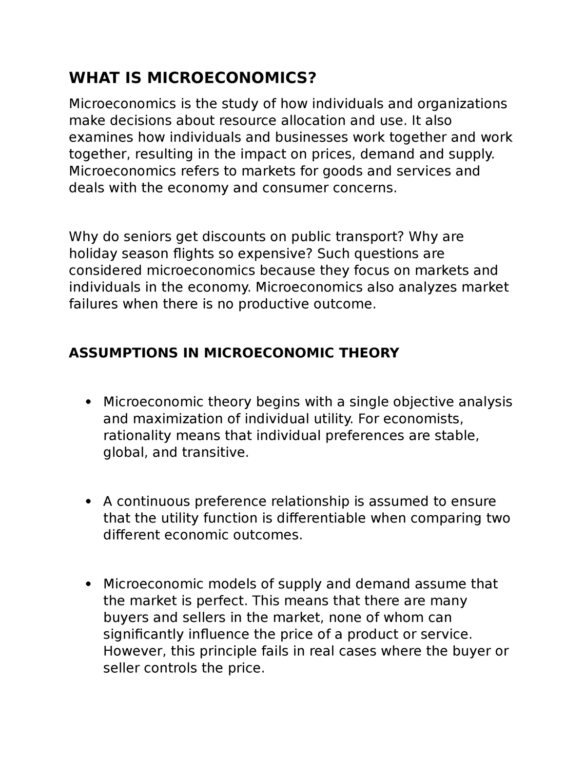 WHAT IS Microeconomics - WHAT IS MICROECONOMICS? Microeconomics Is The ...