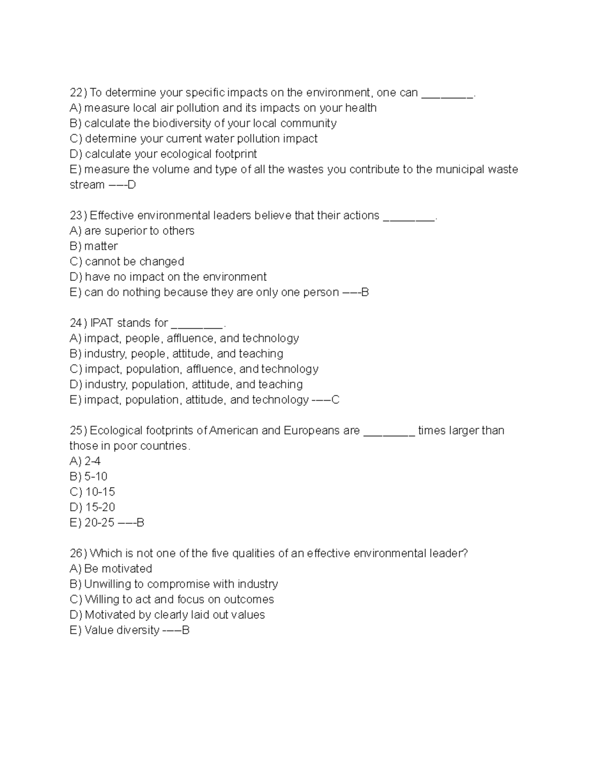 NREM 101 Final (28) - To determine your specific impacts on the ...