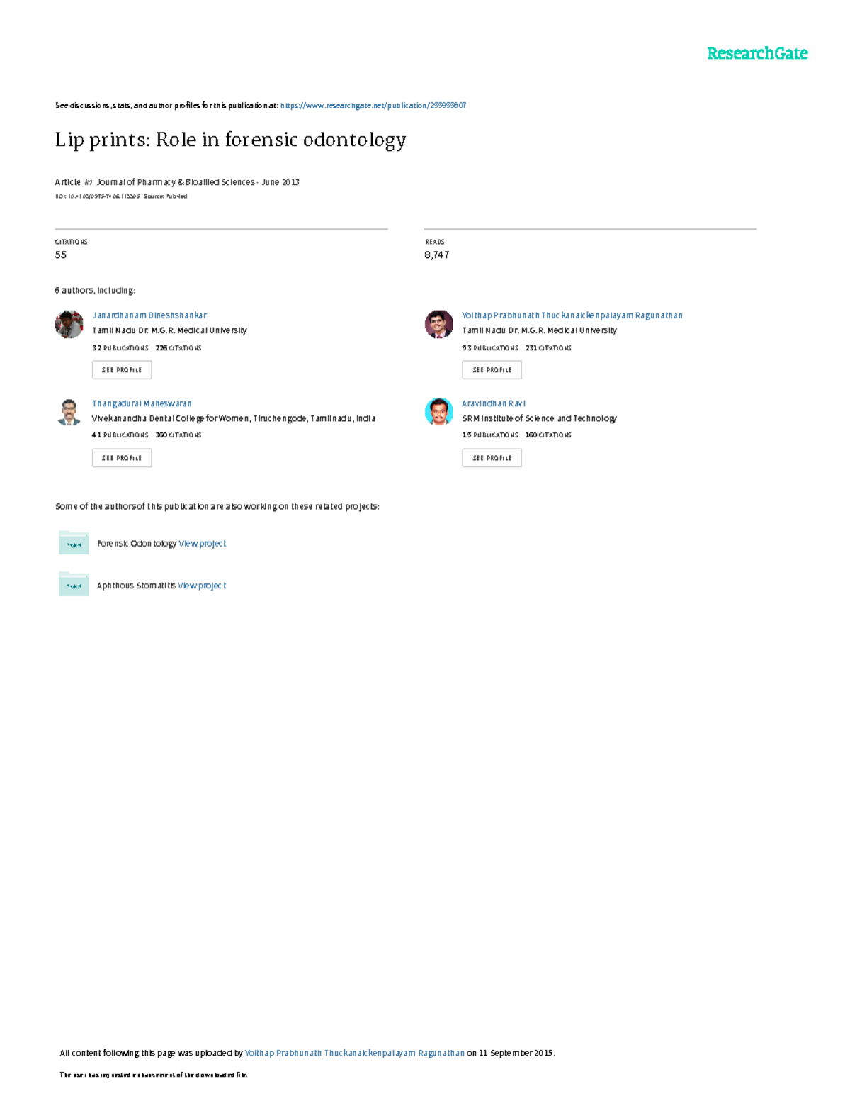 Lipprints - See discussions, stats, and author profiles for this ...