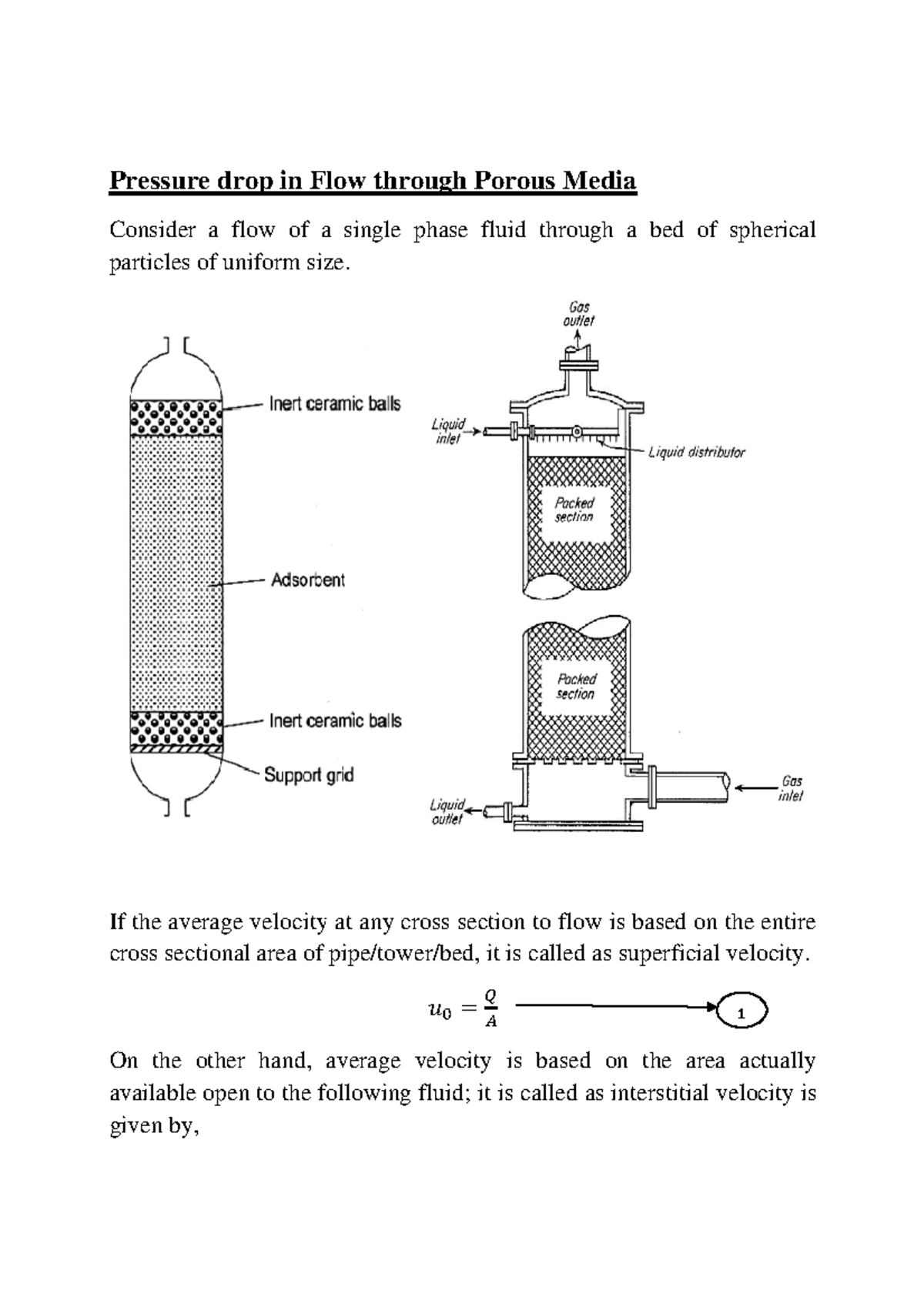 Flow through porous media(packed bed) Pressure drop in Fl Consider a