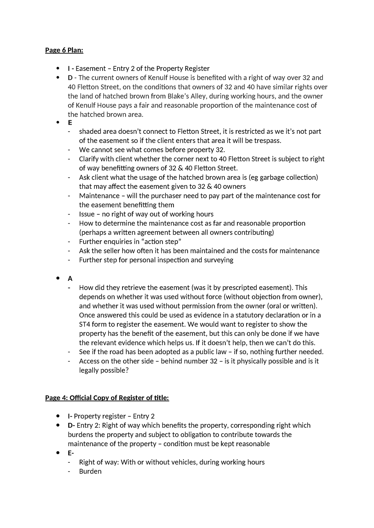 Unit 2 - Notes - Page 6 Plan: I - Easement – Entry 2 of the Property ...