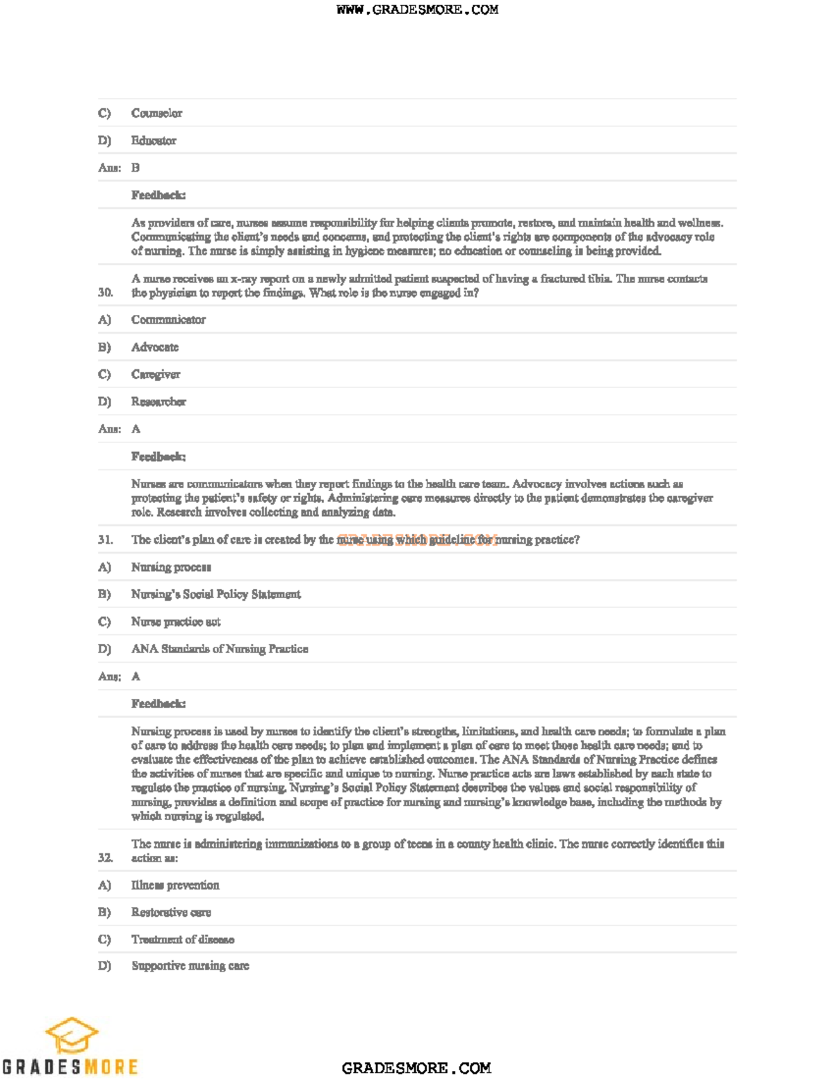 10 - Fundamentals of Nursing _ Test Bank - mental health nursing - Studocu