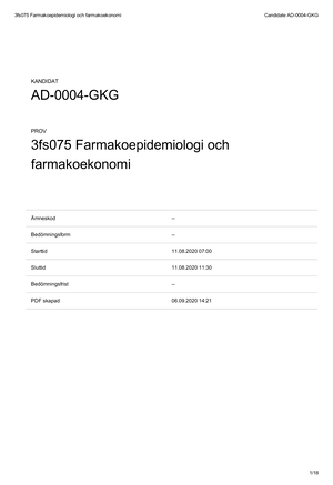 11-08-2020 - gamla tentor - 3FS075 - Uppsala Universitet - StuDocu