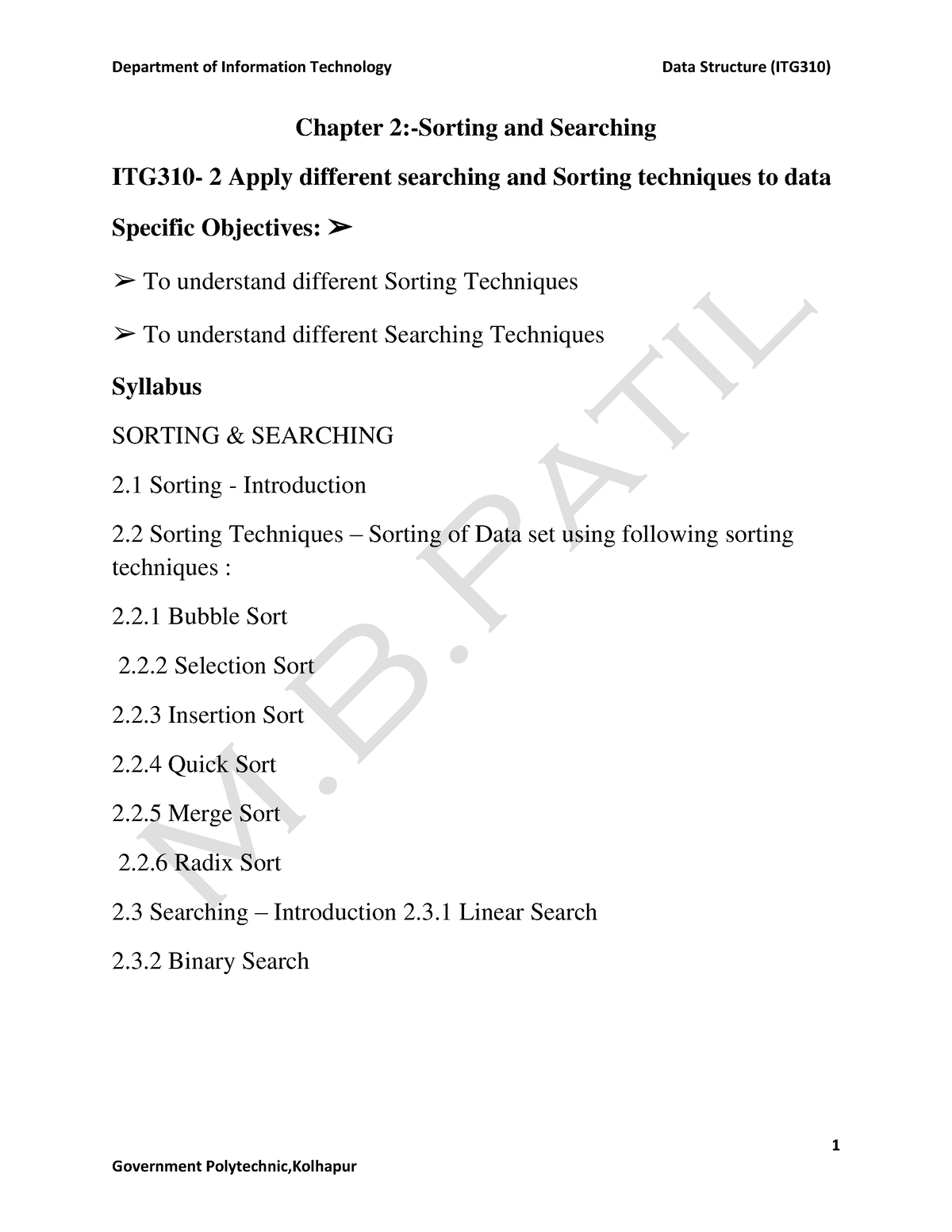 DS Chapter 2 - Best Notes - Department Of Information Technology Data ...