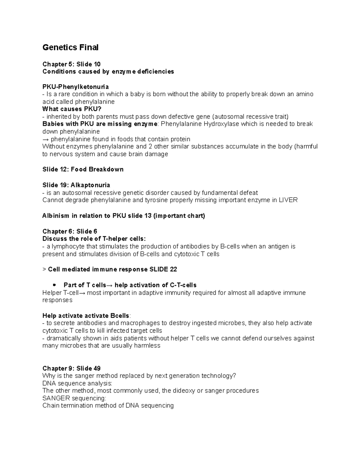 Final 19 December 2018, questions and answers - Genetics Final Chapter ...
