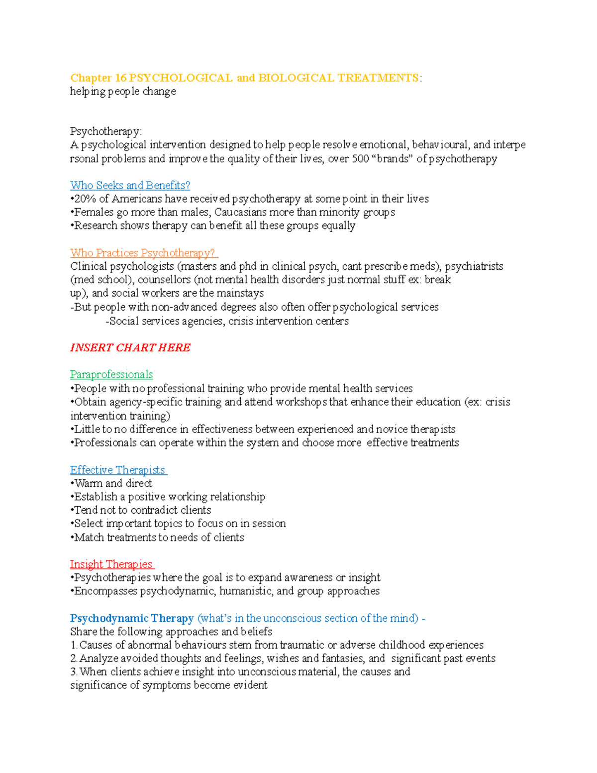 Introduction to psychology 2, lecture sixteen notes - Chapter 16 ...