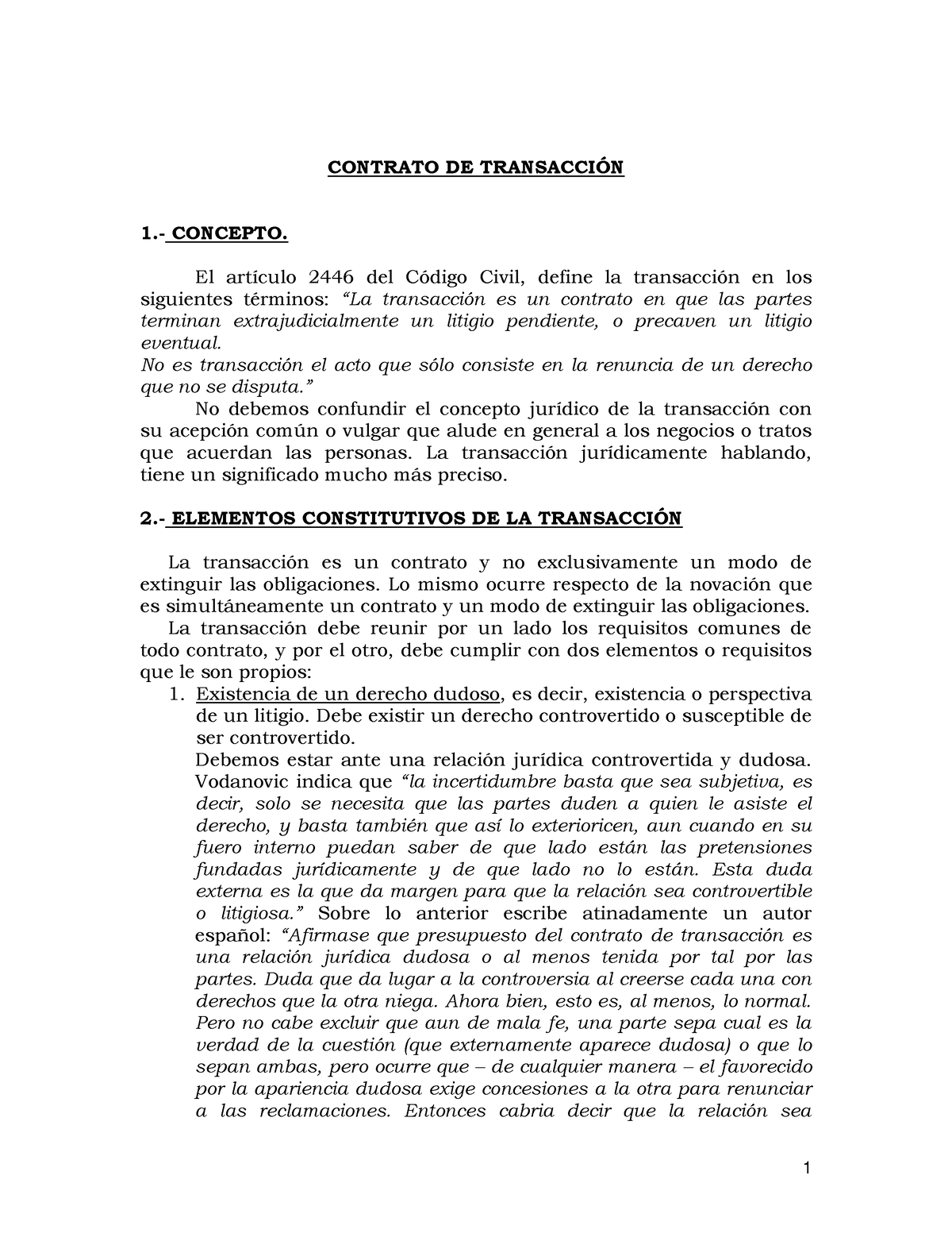 Contrato De Transaccion Profesor Juan Andres Orrego - CONTRATO DE ...