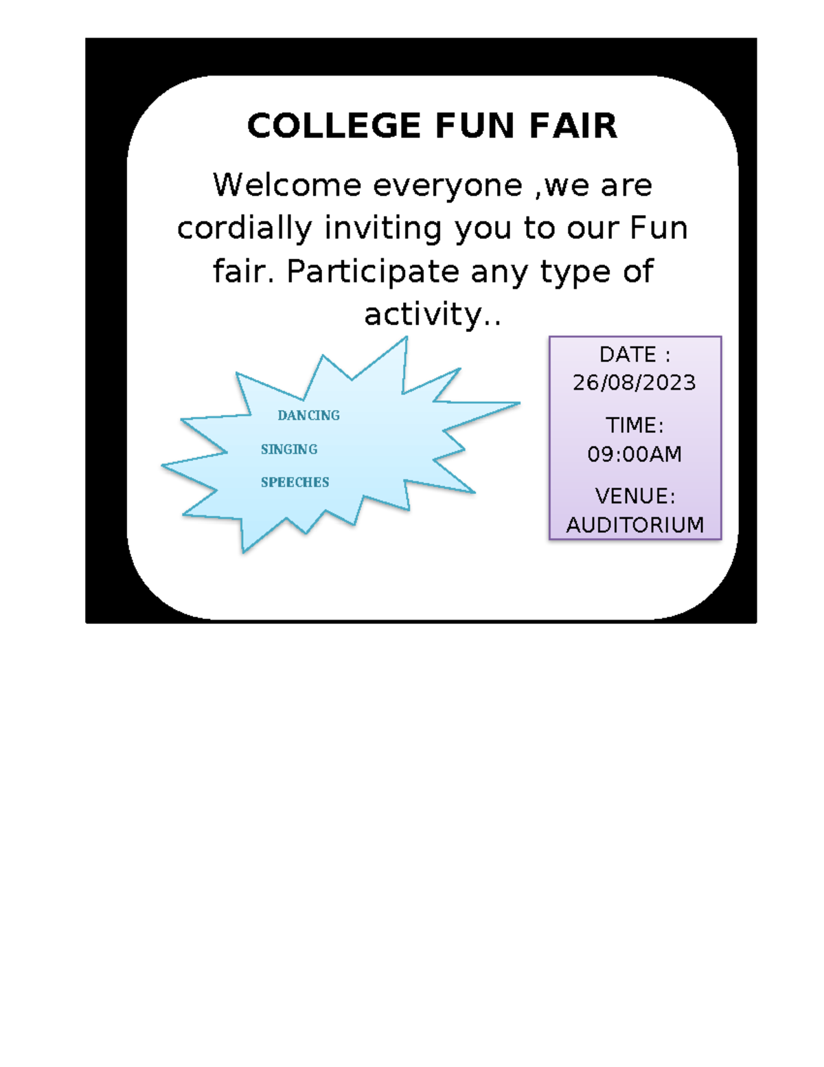 FUN FAIR Poster - Planning Of Ports And Harbors - COLLEGE FUN FAIR ...