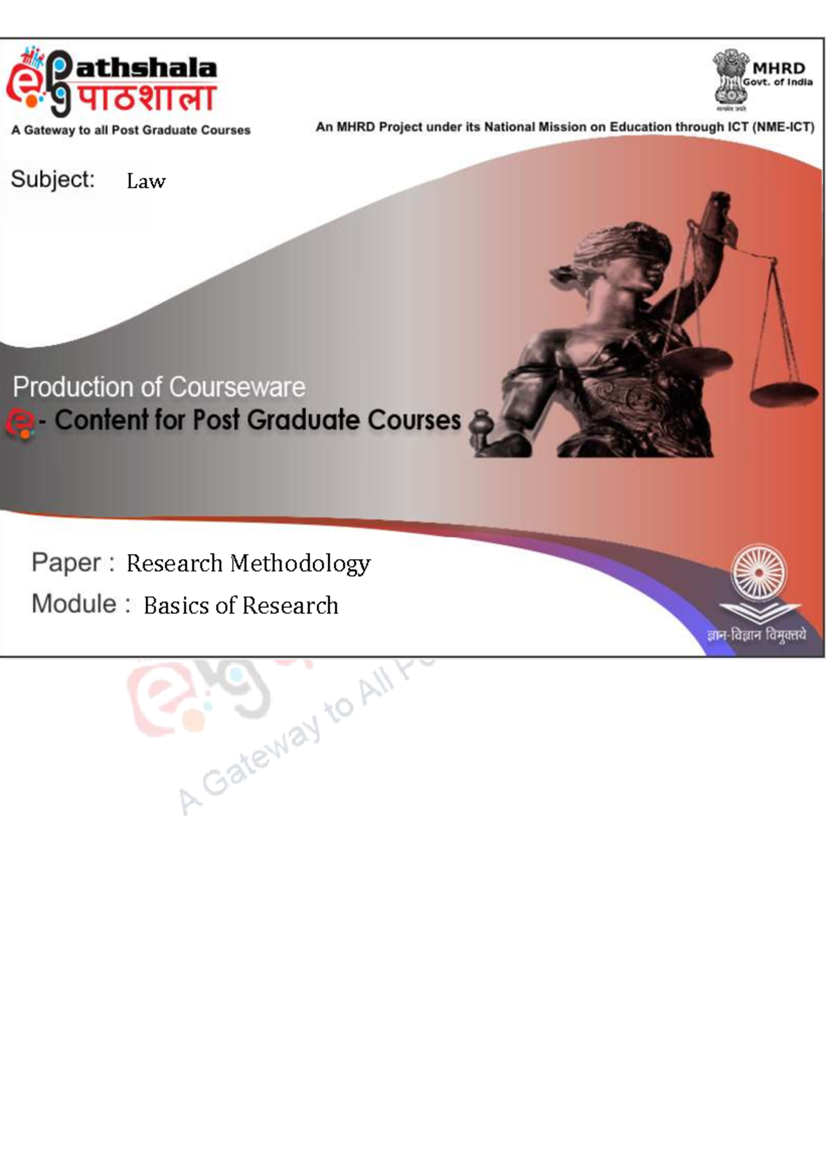 1. What Is Reasearch - Study Material - Law Research Methodology Basics ...