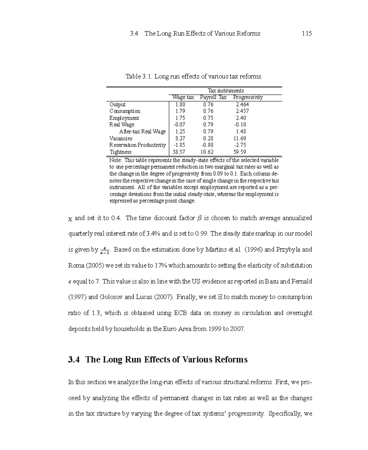 Market distortions 39 - 3 The Long Run Effects of Various Reforms 115 ...