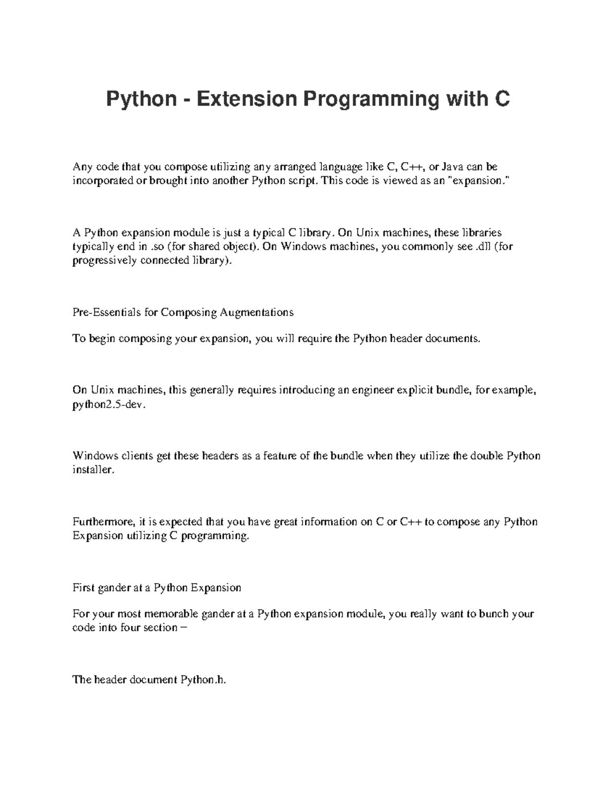 Extension Programming With C IN Python - Python - Extension Programming ...