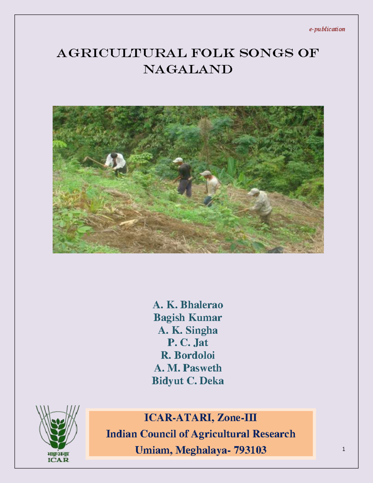 6 Nagaland Folk Song - ####### 1 e-publication Agricultural Folk Songs ...