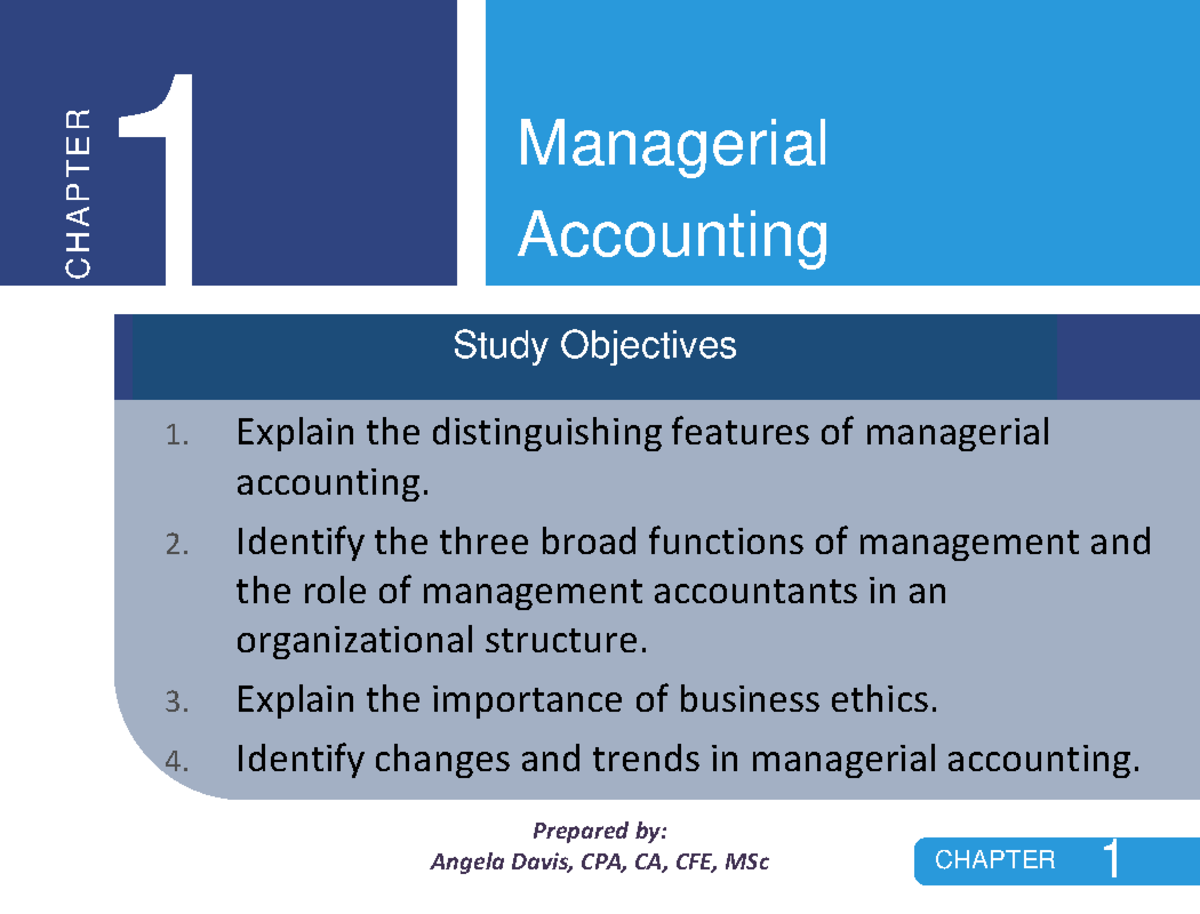 Chapter 1 Managerial Accounting Warning TT undefined function 32 CHAPTERCHAPTER C H A P T