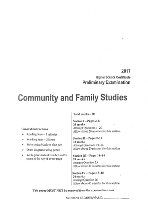 2020 CAFS Detailed Study Notes - COMMUNITY & FAMILY STUDIES CORE ONE ...