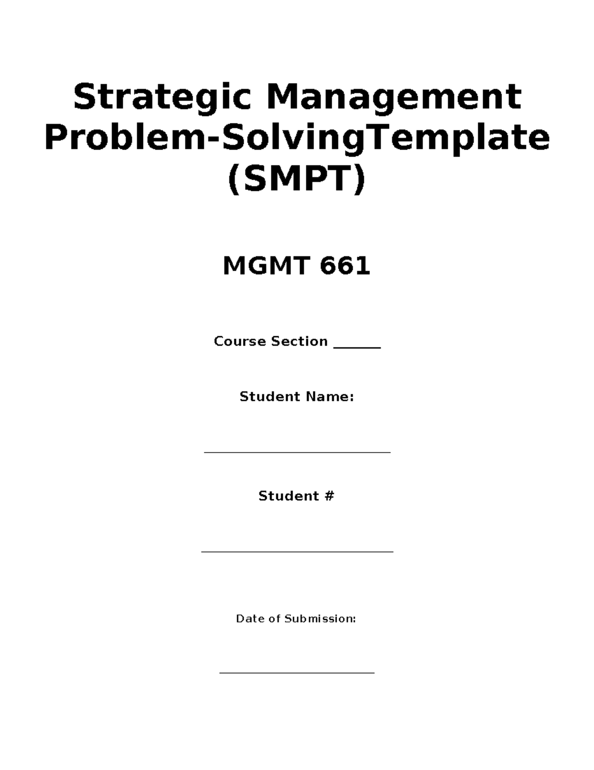 New SMPT Document rec - Strategic Management Problem-SolvingTemplate ...