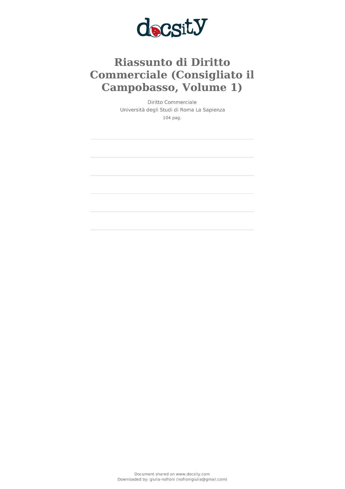 Riassunto Di Diritto Commerciale Consigliato Il Campobasso Volume 1 ...