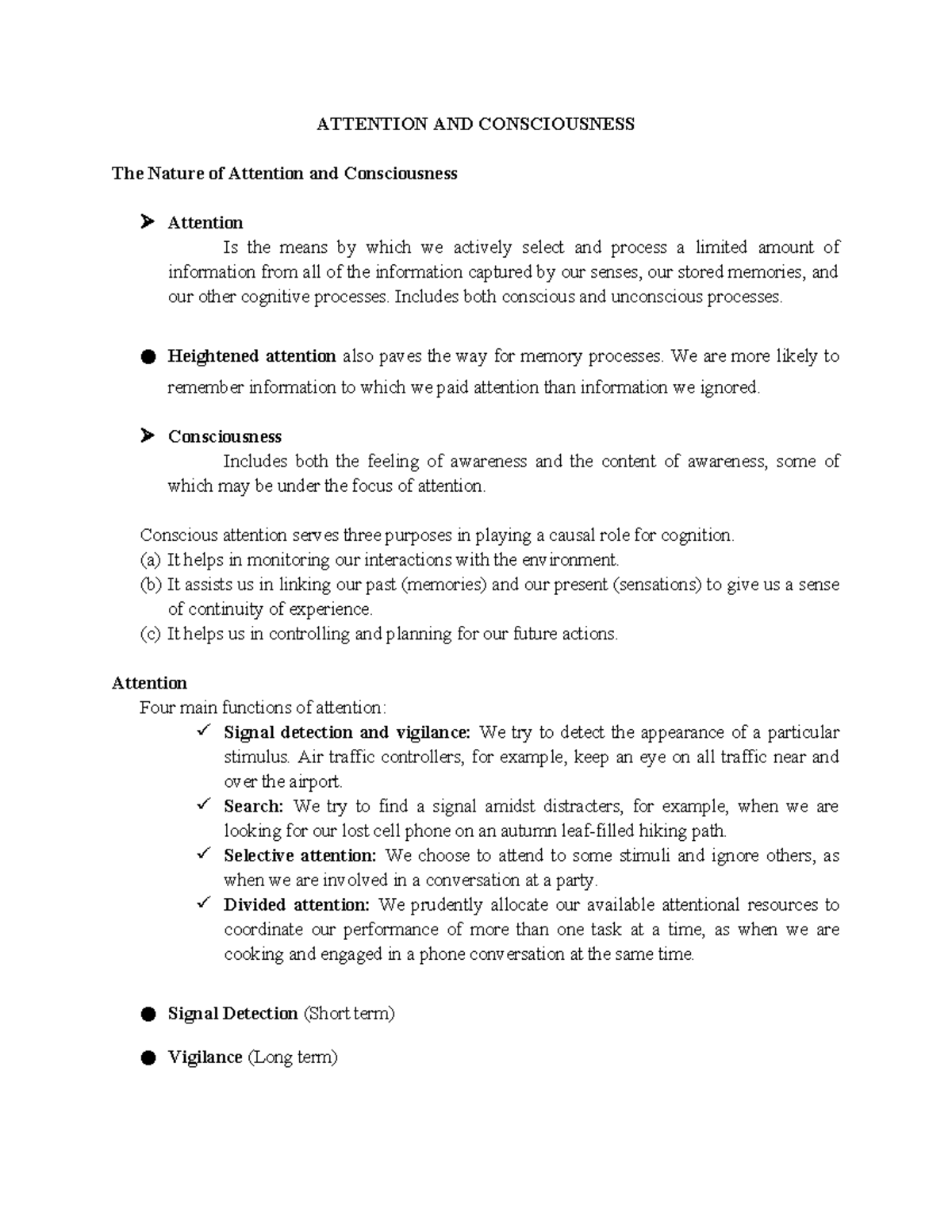 Chapter-4 - ATTENTION AND CONSCIOUSNESS The Nature of Attention and ...