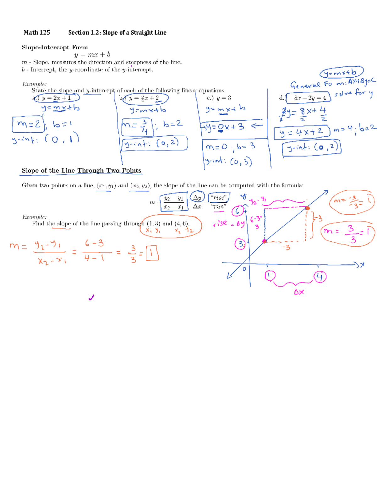 Math 125-LS 1.2 - Shavila Devi - Math 125 Section 1: Slope of a ...