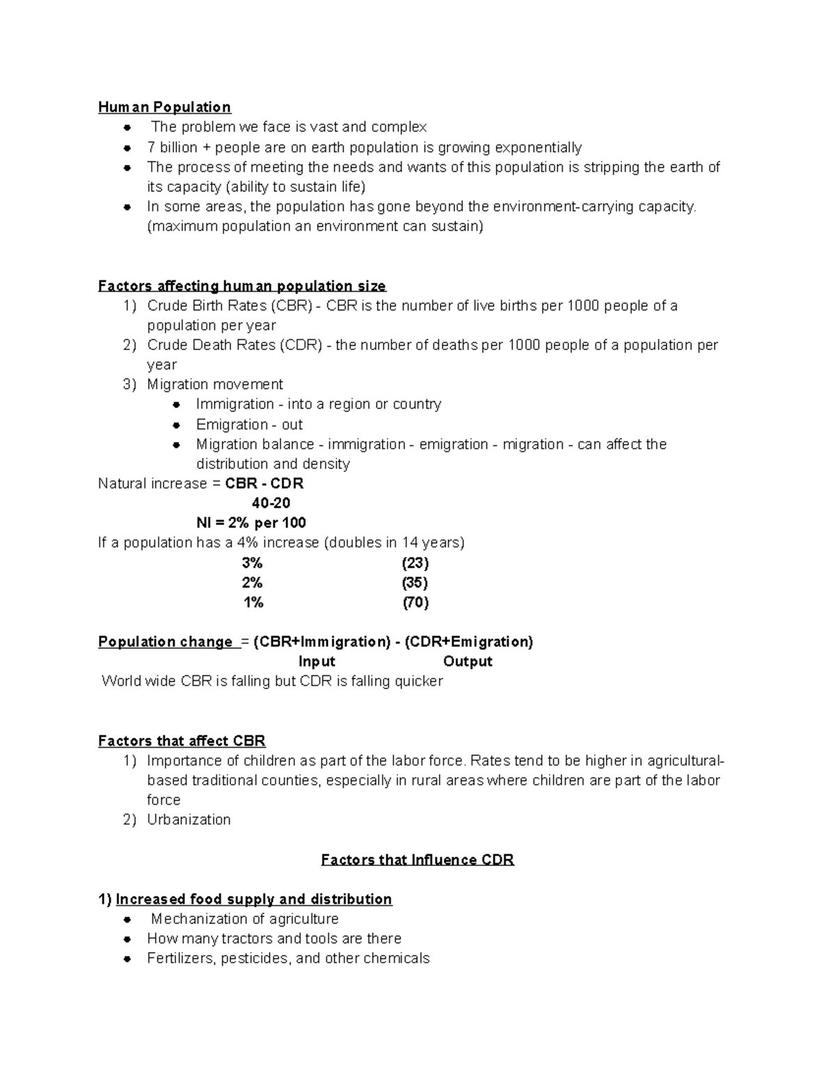 Environmental Notes 4 - Human Population The problem we face is vast ...