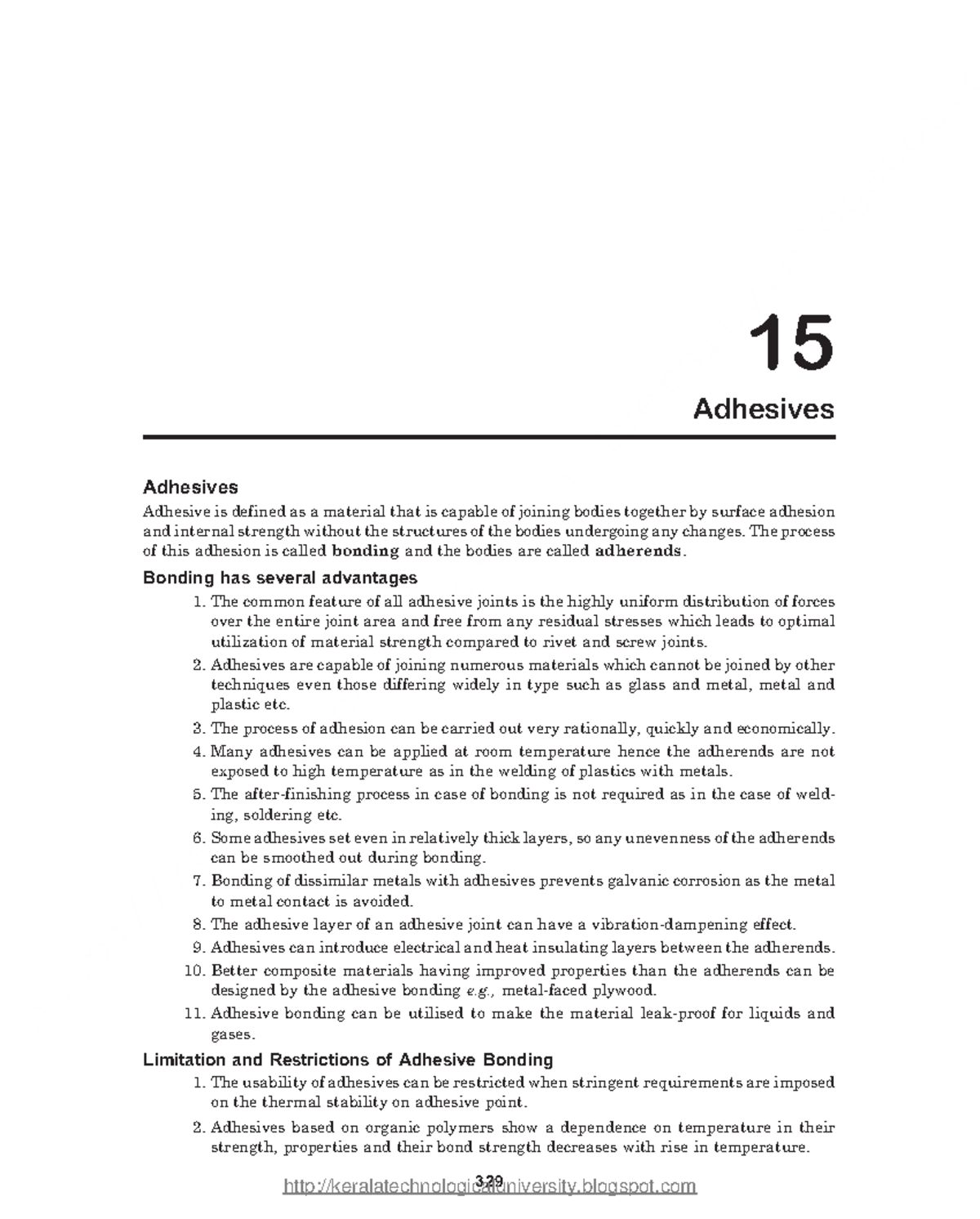 Engineering Chemistry 15- Adhesives - 15 Adhesives Adhesives Adhesive ...