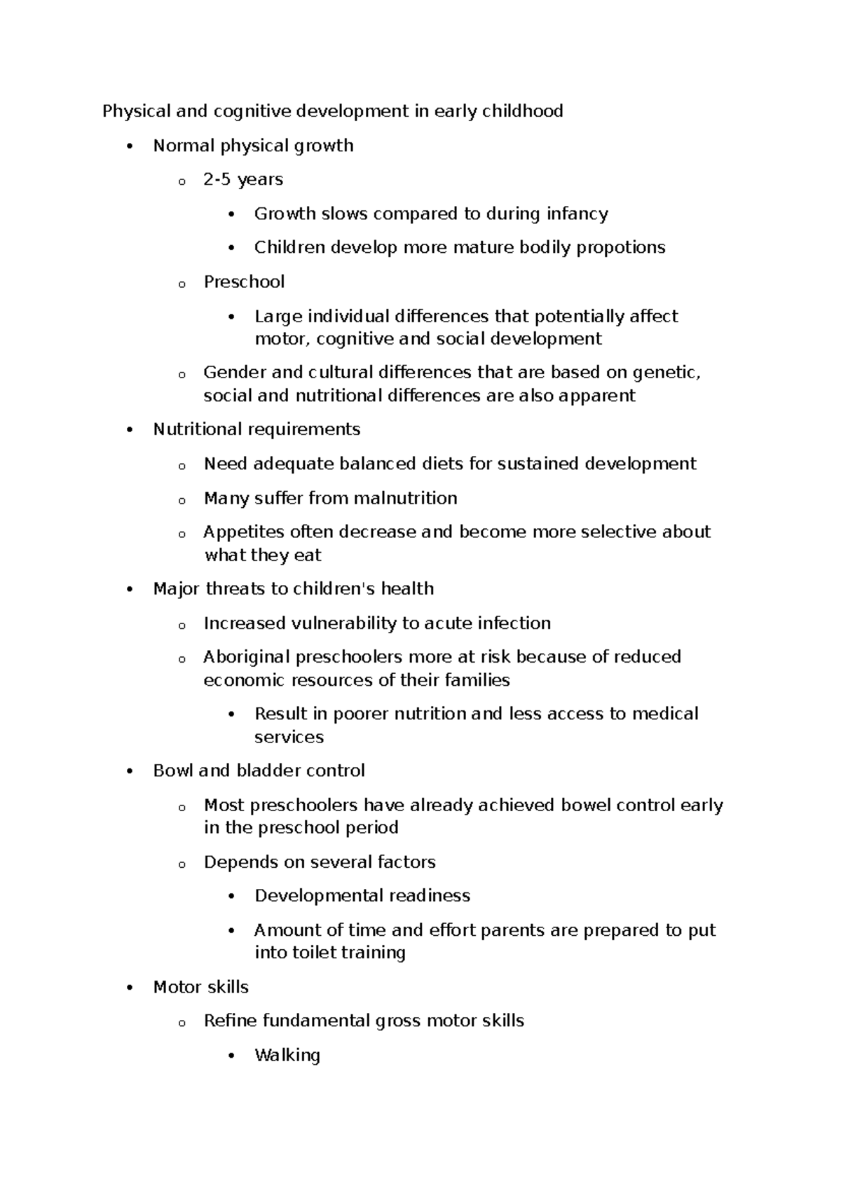 Physical and cognitive development in early childhood - Studocu