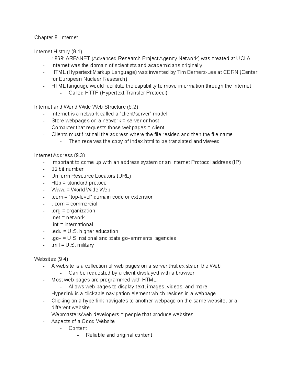 Internet Notes - Chapter 9: Internet Internet History (9) - 1969 ...