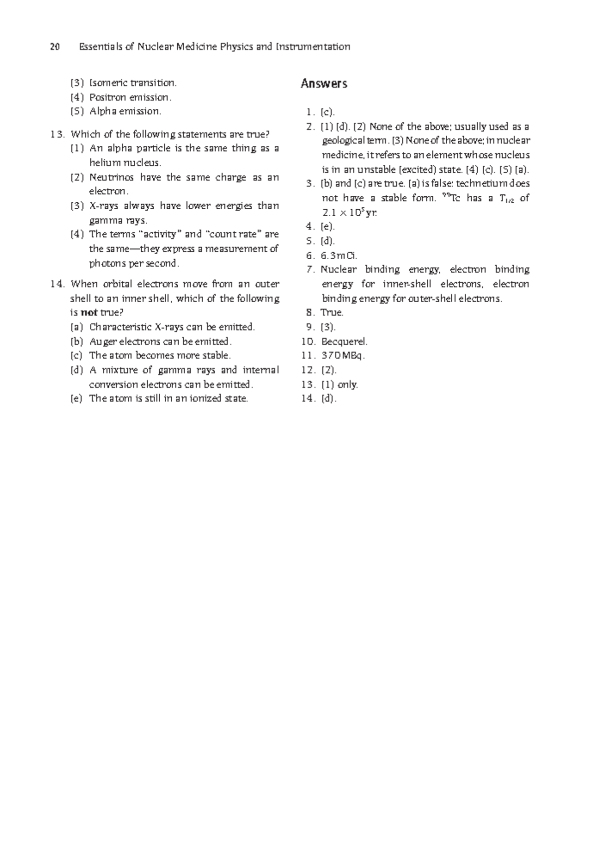 Instrumentation Physics-10 - 20 Essentials of Nuclear Medicine Physics ...