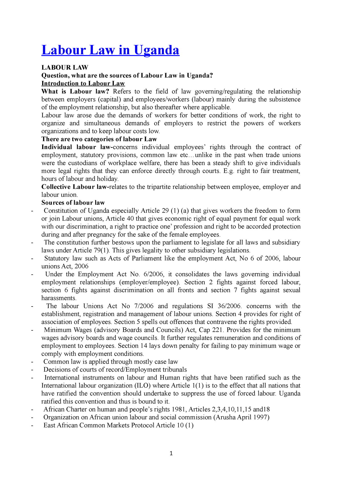 labour-law-in-uganda-labour-law-in-uganda-labour-law-question-what-are-the-sources-of-labour