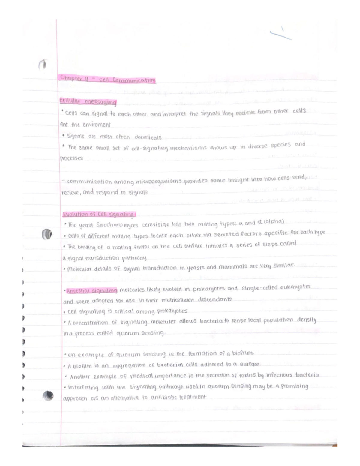 Biology 1 - Cell Communication Part 1 - BIO 1134 - Studocu