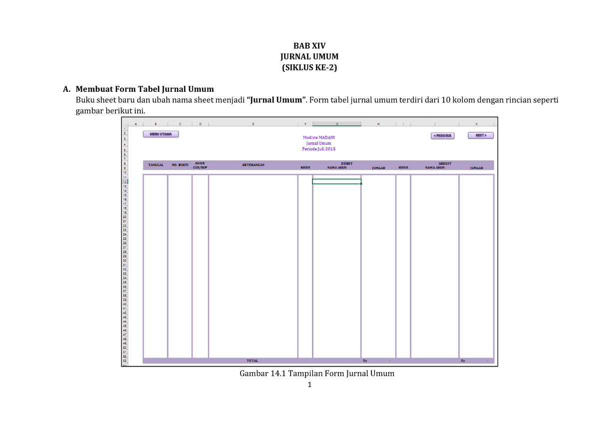 3. BAB XIV Jurnal Umum - Komputer Akuntansi - BAB XIV JURNAL UMUM ...