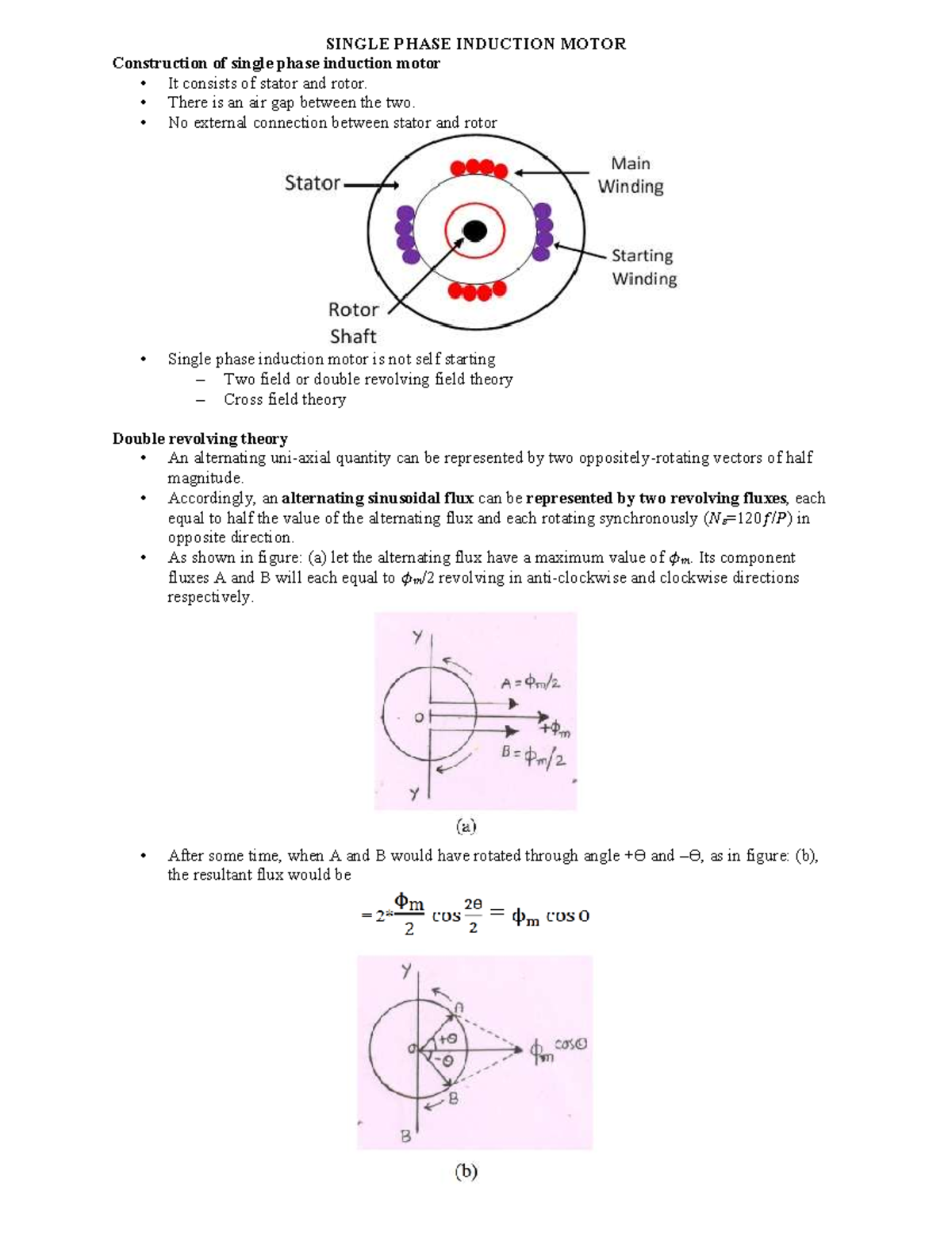 Single Phase Induction Motor - SINGLE PHASE INDUCTION MOTOR ...