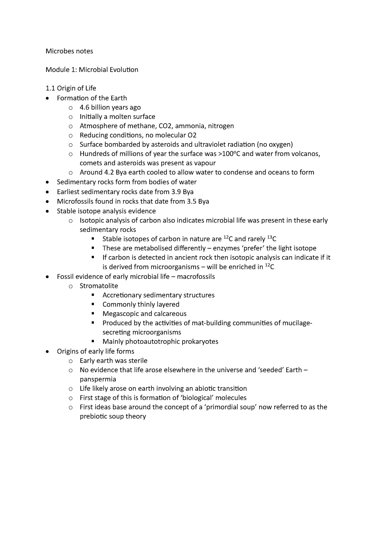 Microbes notes - excuse any typos - Microbes notes Module 1: Microbial ...