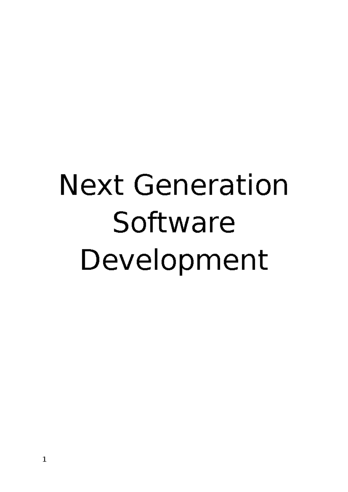 ACCG3055 Assignment 1 - Next Generation Software Development Table of ...