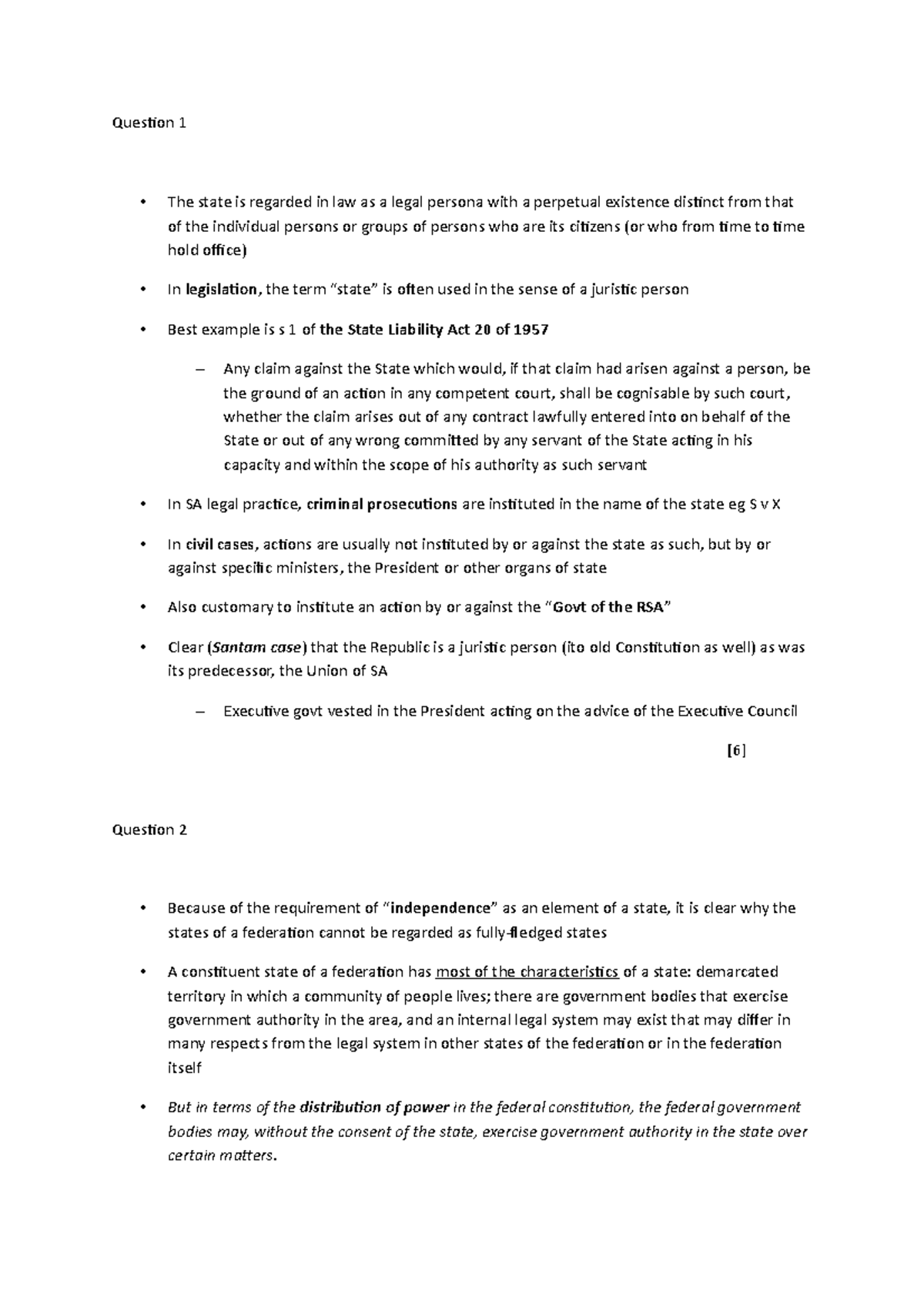 Test 12 November 2019, questions and answers - Question 1 The state is ...