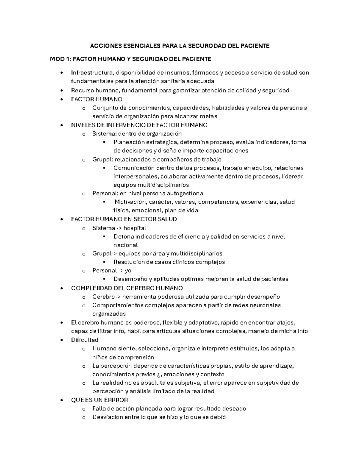 Acciones Esenciales PARA LA Seguridad DEL Paciente - ACCIONES ...