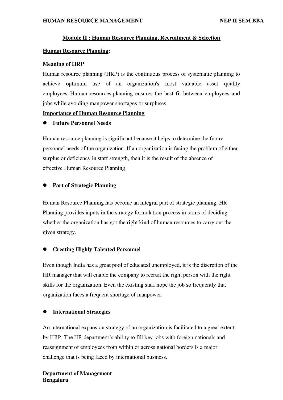 U2 HRM - Human Resource management Full notes - Prof. Vandana N ...