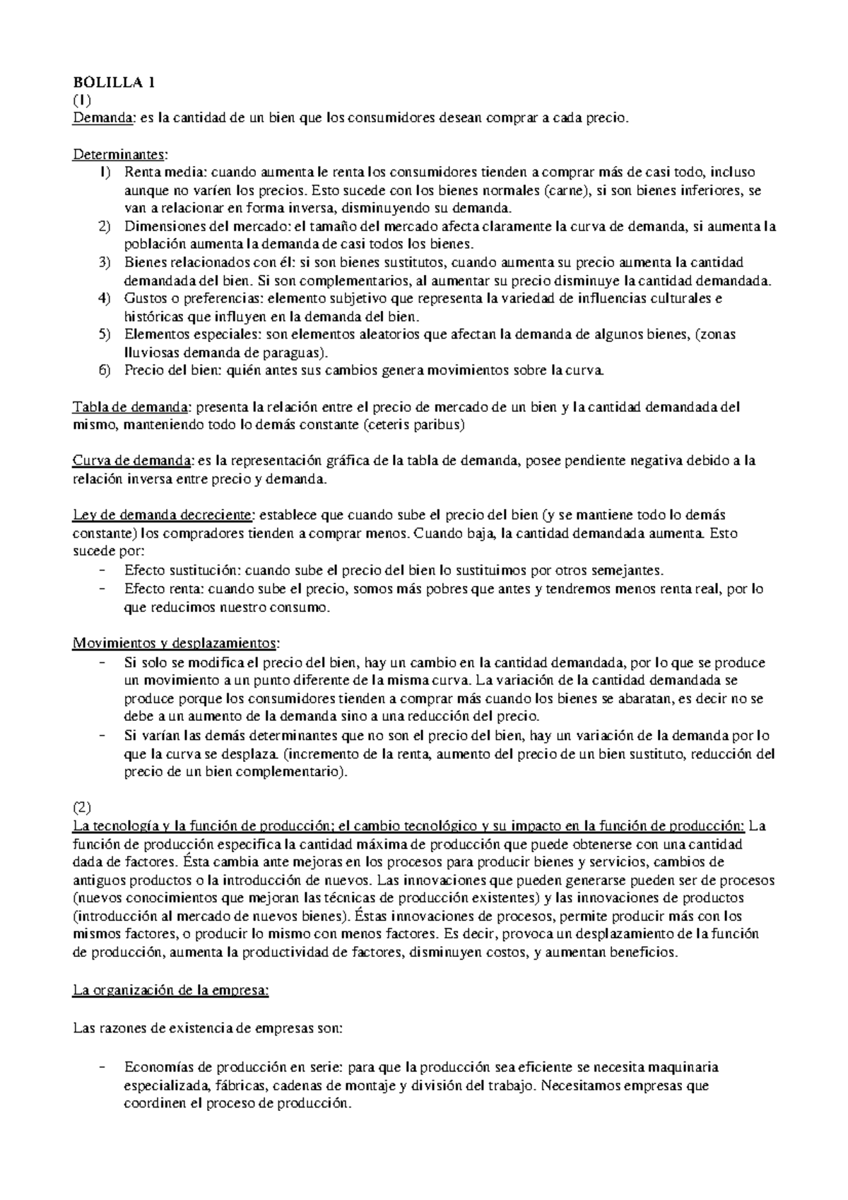 Micro - Resumen Por Bolillas De Examen - BOLILLA 1 (1) Demanda: Es La ...