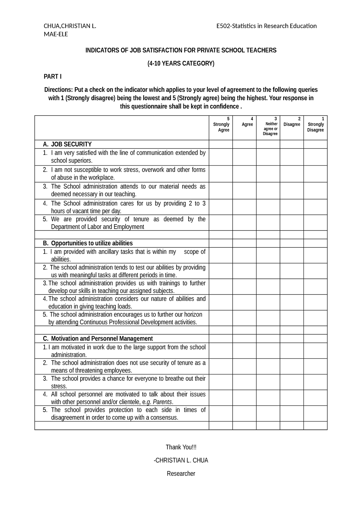 E502-Questionnaire - HELPFUL - CHUA,CHRISTIAN L. E502-Statistics in ...