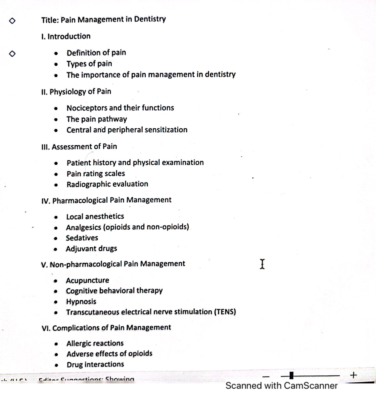 Pain Dentistry Notes - Studocu
