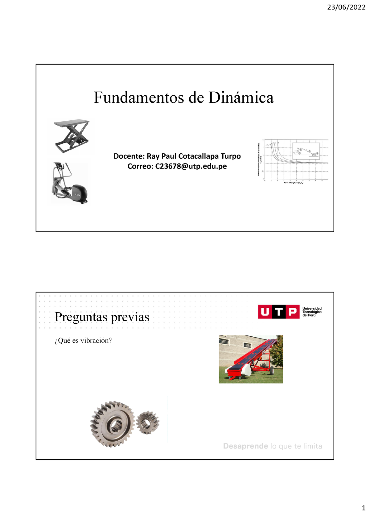 Semana 13 - Fundamentos De Din·mica Docente:Correo: Ray C23678@utp.edu ...