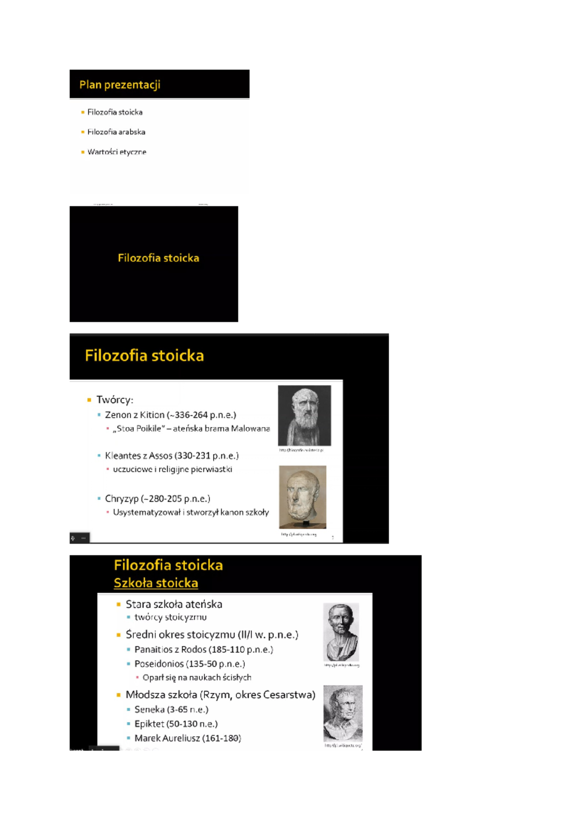 Filozofia wykład - wykład - Plan prezentacji Filozofia stoicka
