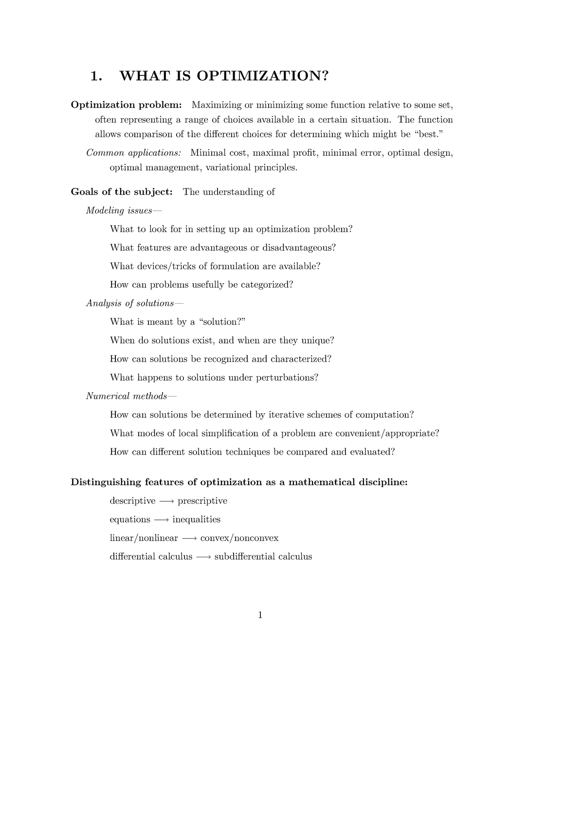 Nt 1 - optimisation - Notes for discussion - 1. WHAT IS OPTIMIZATION ...