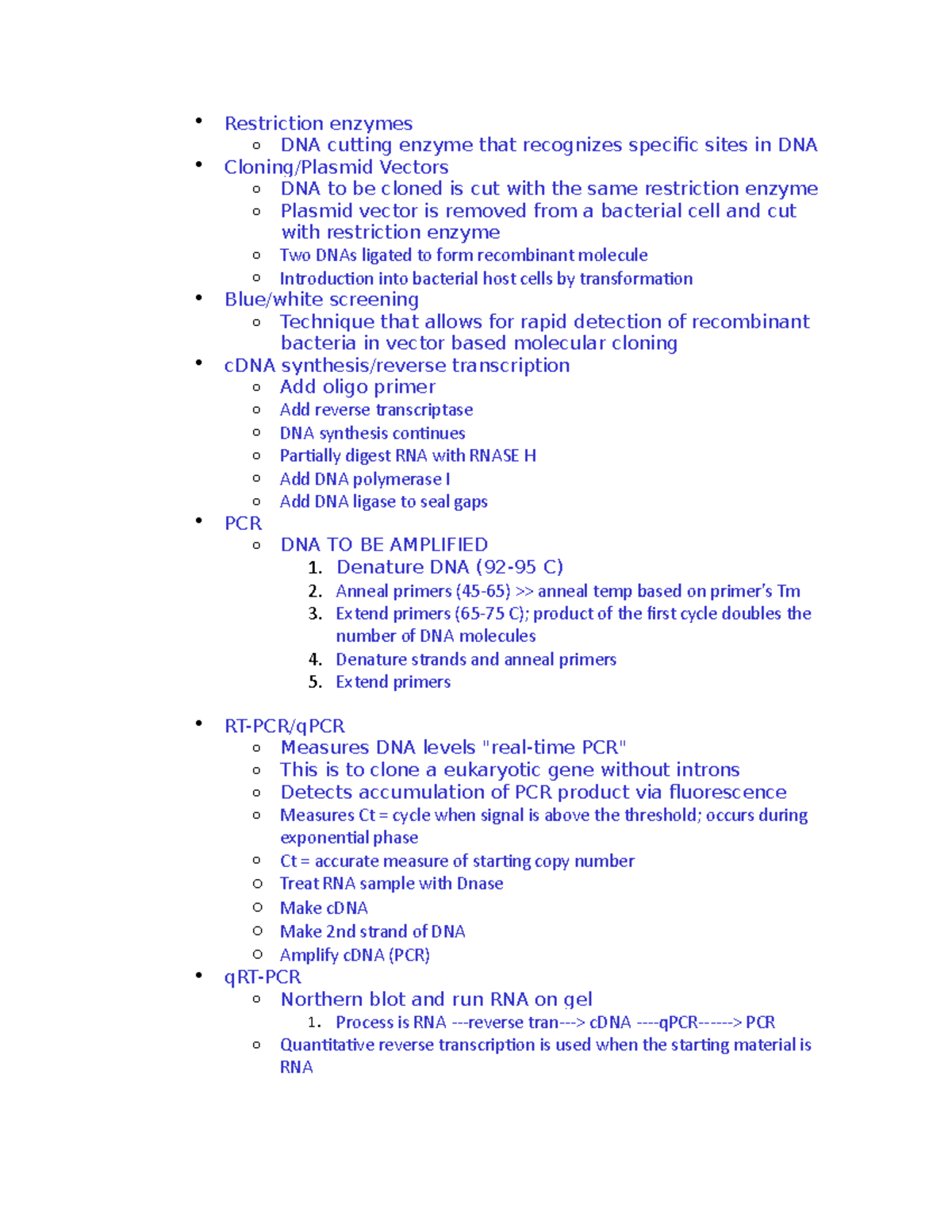 Restriction enzymes notes on chapter 17 Restriction enzymes o DNA cutting enzyme that Studocu