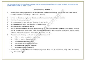 MArketing Exam Revision Questions - Marketing 1 (MRK130T) Revision ...