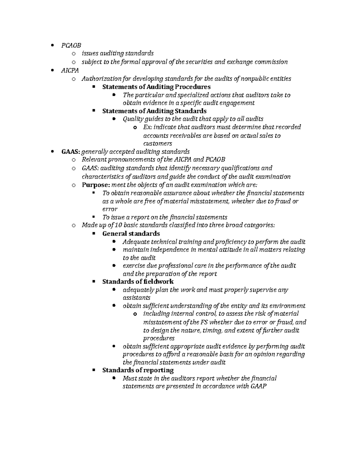 Ch2 Textbook Notes - From Chapter 2 Mandatory Readings - PCAOB o issues ...