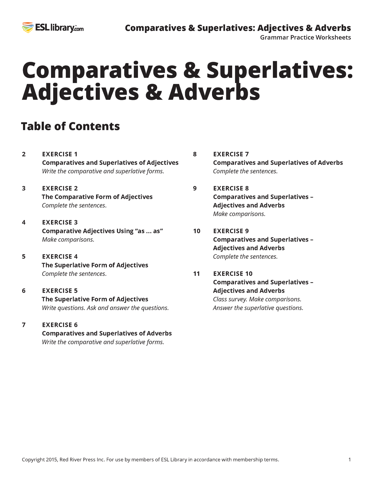 comparatives and superlatives esl grammar practice worksheets comparatives amp superlatives studocu