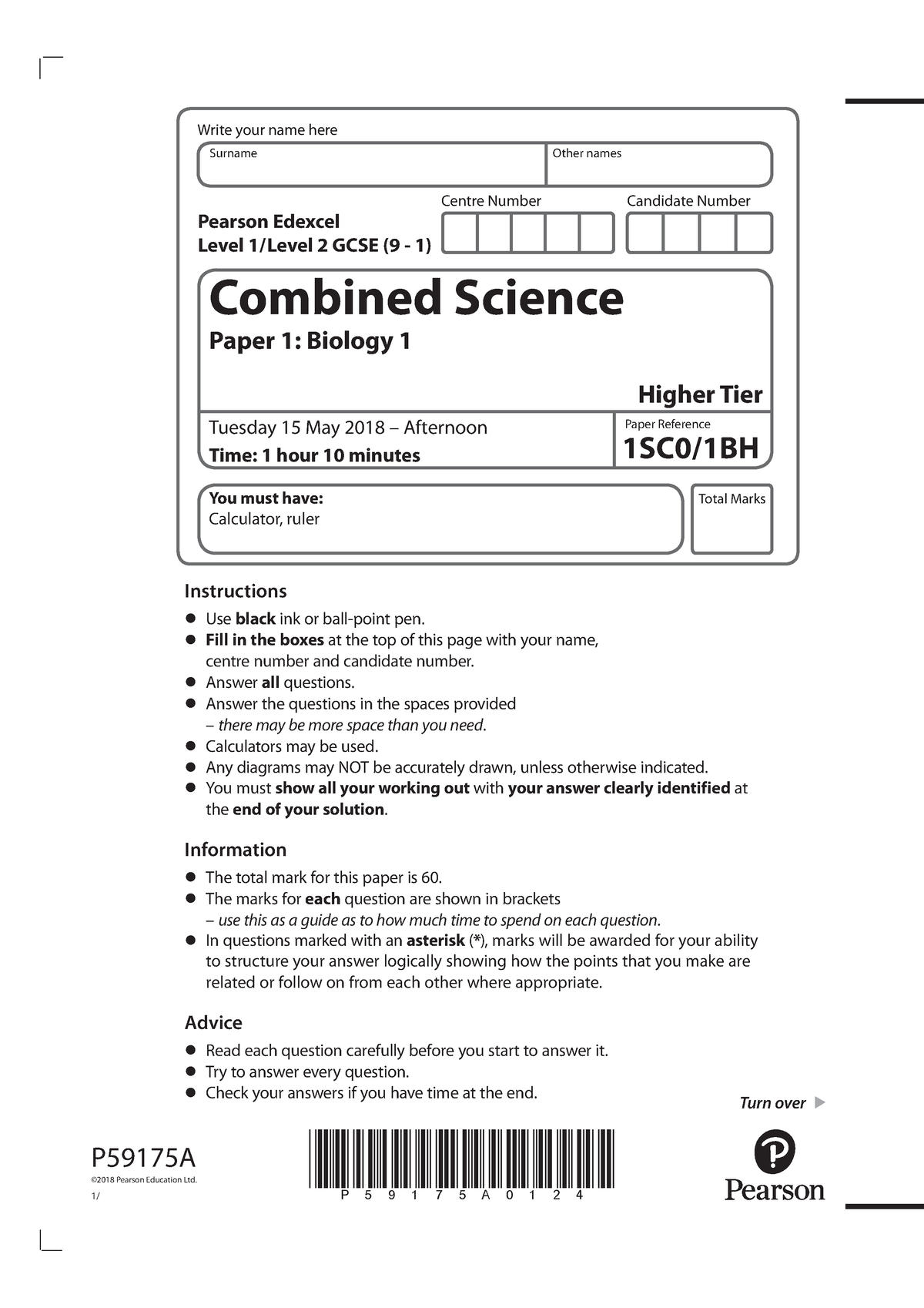 1SC0 1BH Exam-paper 2018 0515. Really . - Centre Number Candidate ...