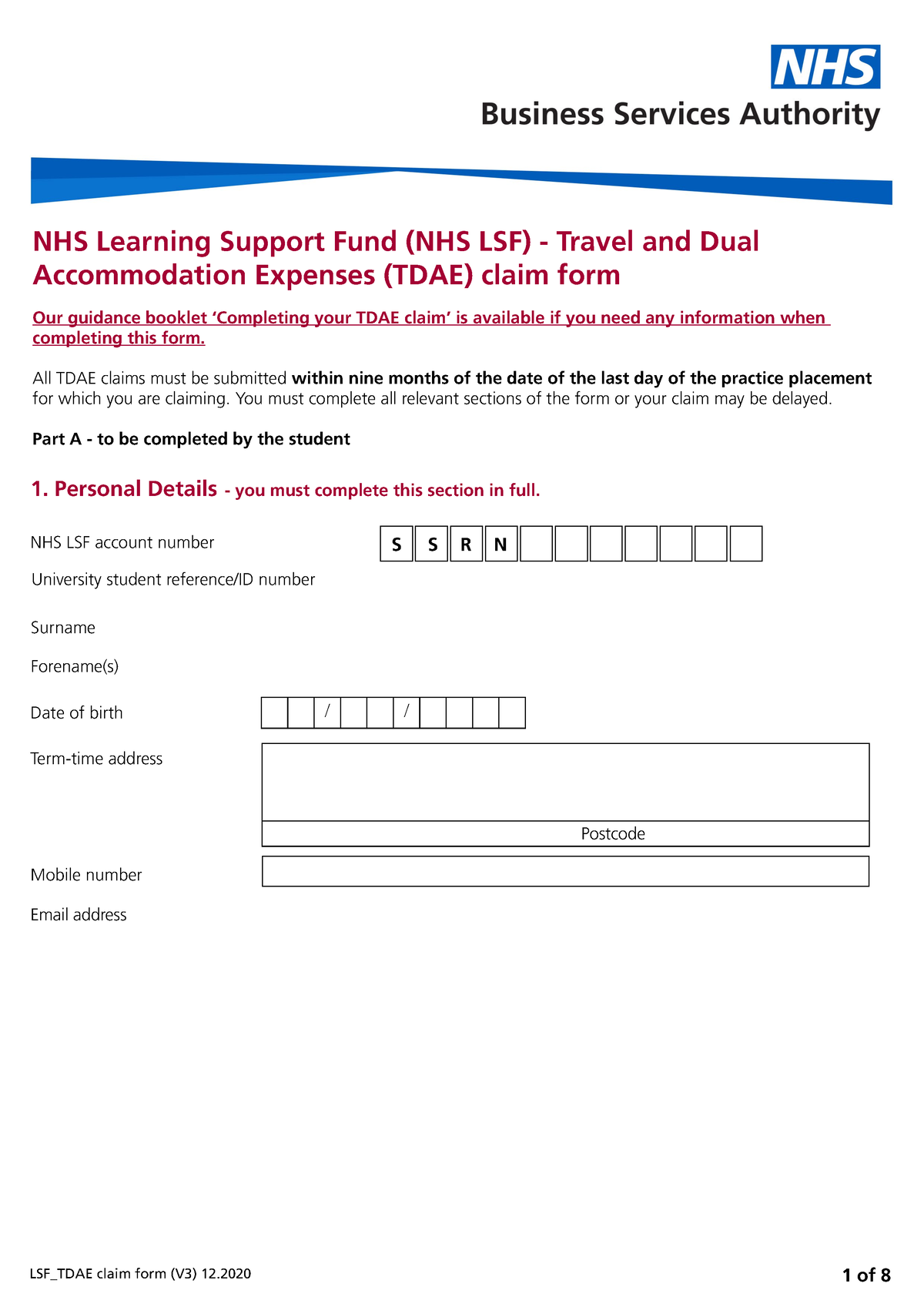 lsf travel expenses claim form