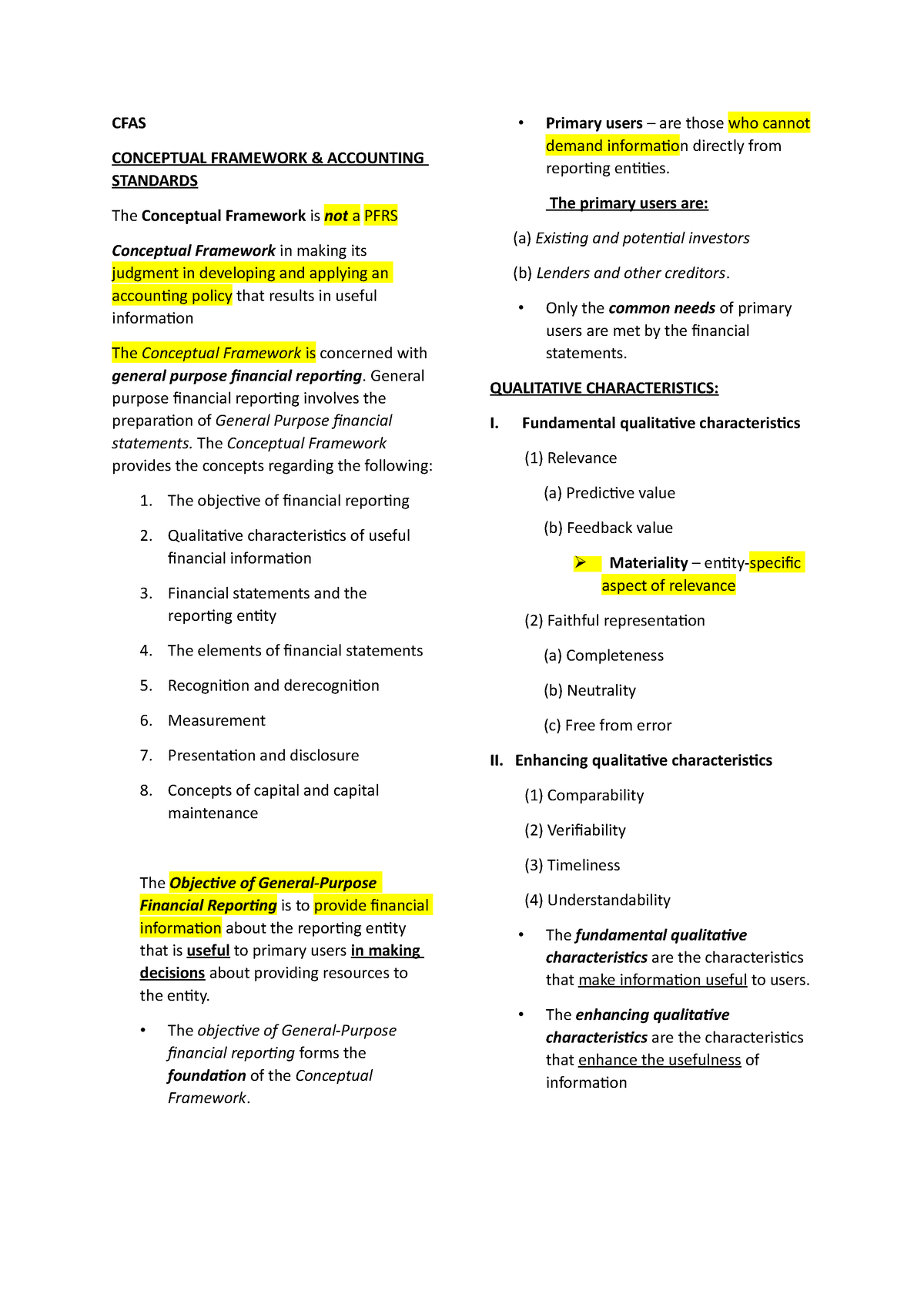 CFAS - I Hope It Can Help You - CFAS CONCEPTUAL FRAMEWORK & ACCOUNTING ...