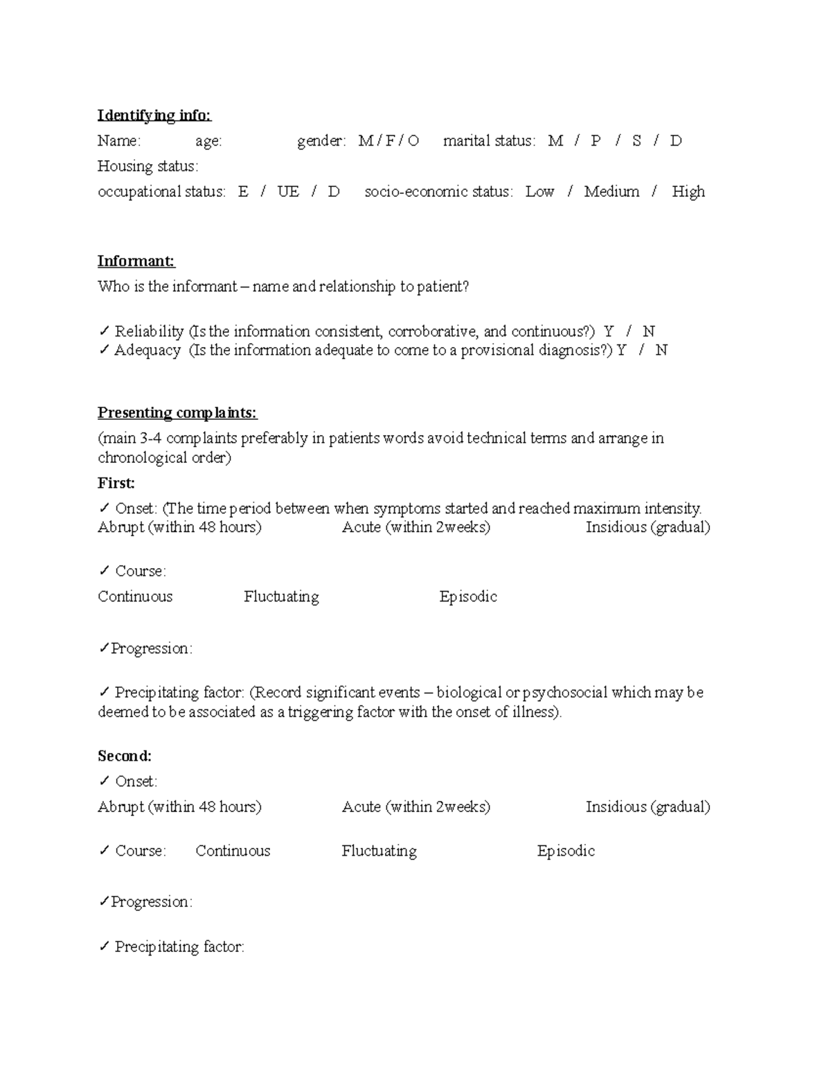 Psychiatry Hpi Template